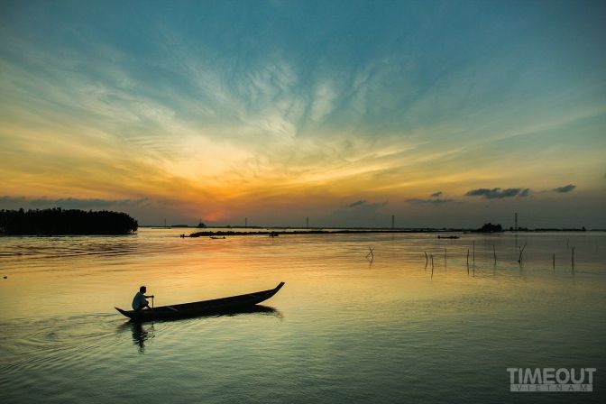 Cánh đồng nước vào mùa lũ tại An Giang