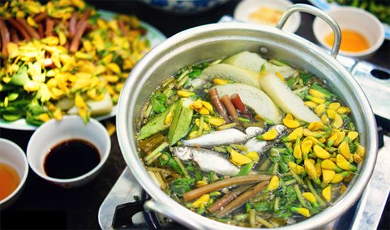 Lẩu cá linh bông điên điển