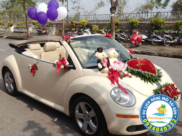 Cho thuê xe hoa cưới Volkswagen Beetle 4 chỗ mui trần tại Sài Gòn