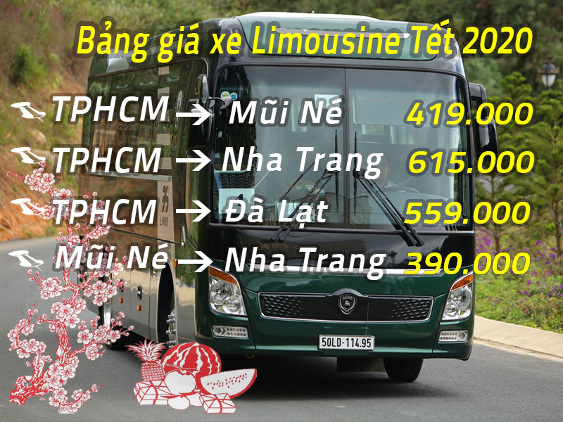Bảng báo giá vé xe limousine tết 2020