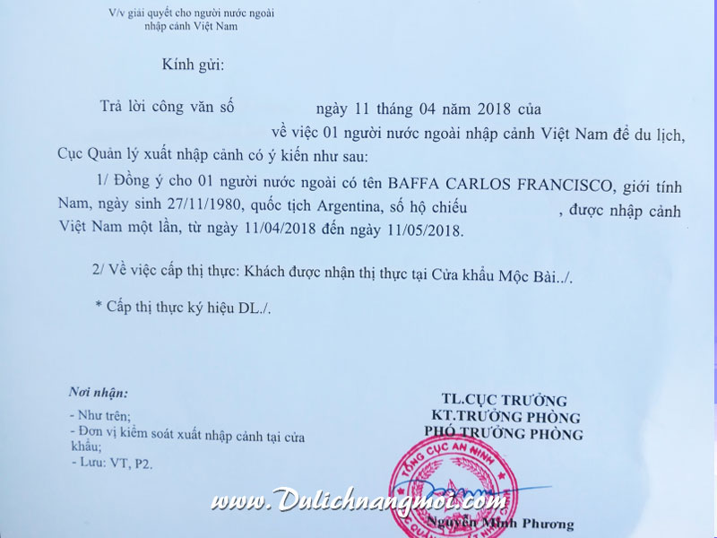 Công văn tái nhập cảnh cho người nước ngoài
