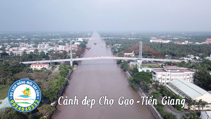 Cảnh đẹp chợ gạo Tiền Giang từ trên cao