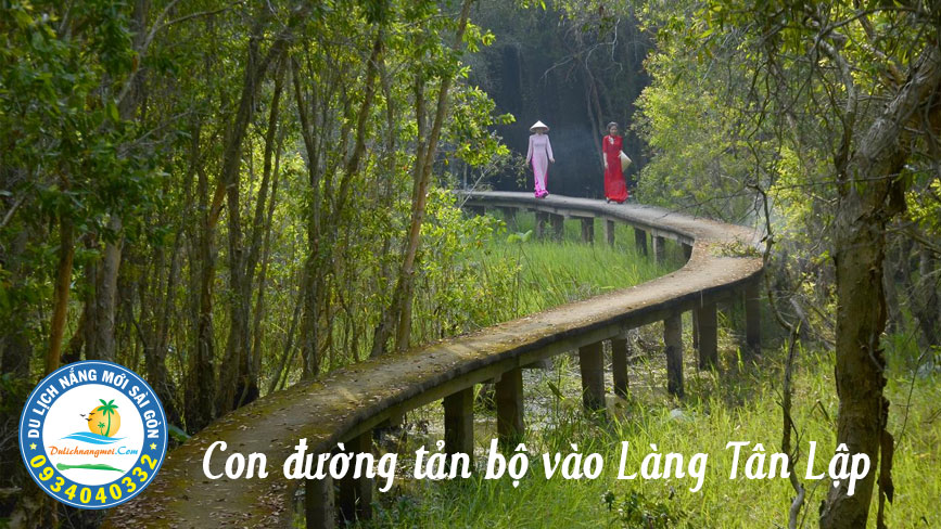 đường vào làng nổi Tân Lập Long An